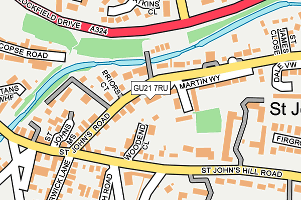 GU21 7RU map - OS OpenMap – Local (Ordnance Survey)
