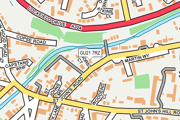 GU21 7RZ map - OS OpenMap – Local (Ordnance Survey)