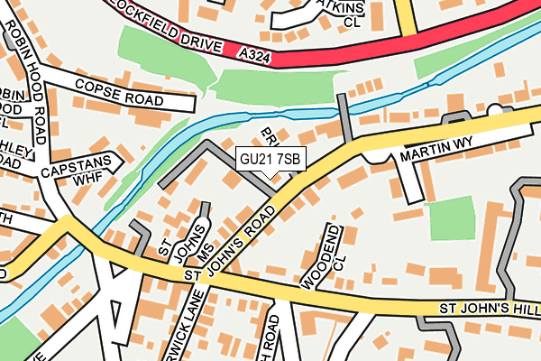 GU21 7SB map - OS OpenMap – Local (Ordnance Survey)