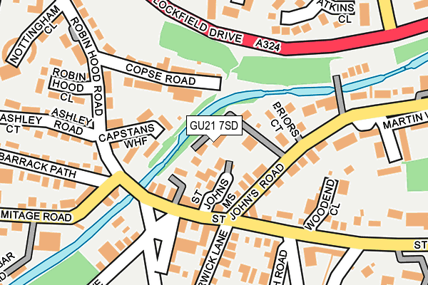 GU21 7SD map - OS OpenMap – Local (Ordnance Survey)