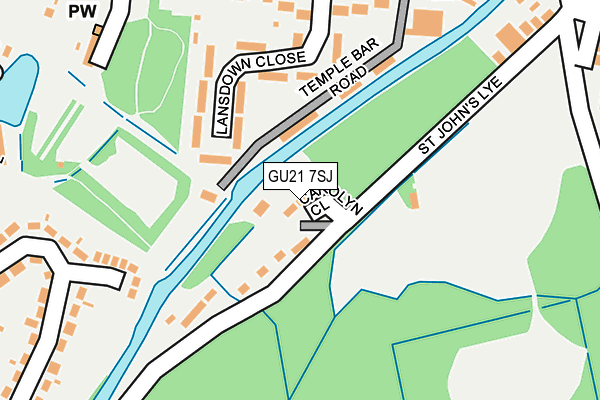GU21 7SJ map - OS OpenMap – Local (Ordnance Survey)