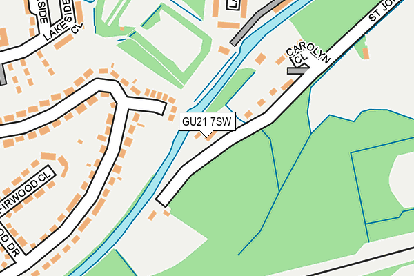 GU21 7SW map - OS OpenMap – Local (Ordnance Survey)