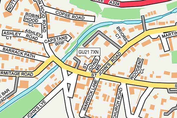 GU21 7XN map - OS OpenMap – Local (Ordnance Survey)