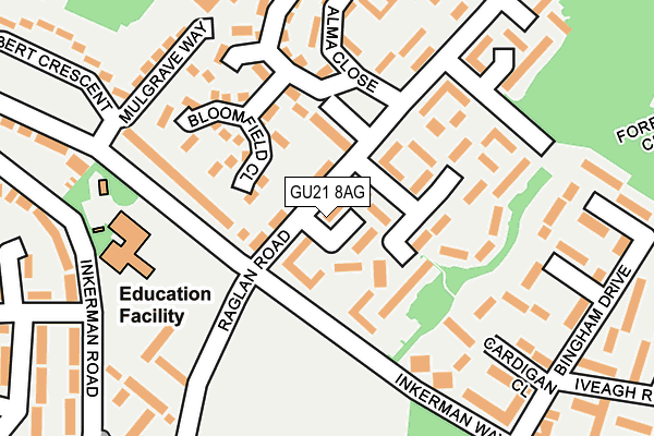 GU21 8AG map - OS OpenMap – Local (Ordnance Survey)