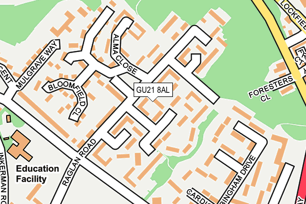 GU21 8AL map - OS OpenMap – Local (Ordnance Survey)