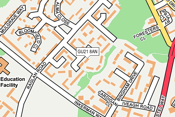 GU21 8AN map - OS OpenMap – Local (Ordnance Survey)