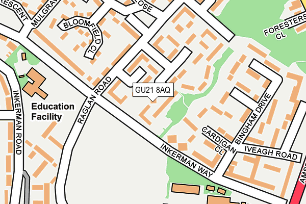 GU21 8AQ map - OS OpenMap – Local (Ordnance Survey)