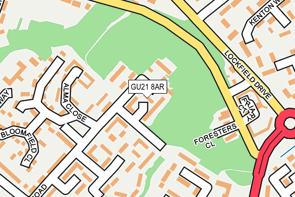 GU21 8AR map - OS OpenMap – Local (Ordnance Survey)