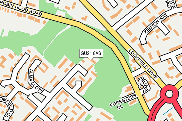 GU21 8AS map - OS OpenMap – Local (Ordnance Survey)