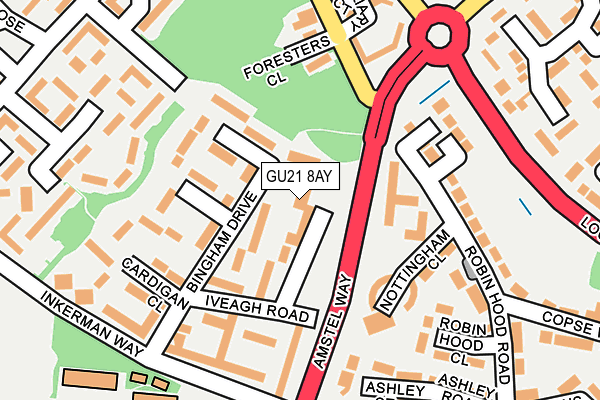 GU21 8AY map - OS OpenMap – Local (Ordnance Survey)