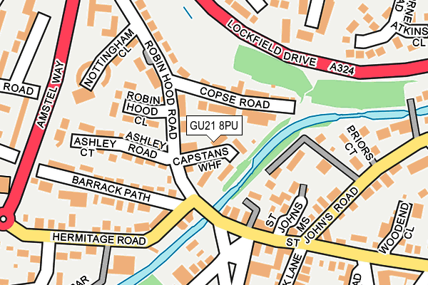 GU21 8PU map - OS OpenMap – Local (Ordnance Survey)