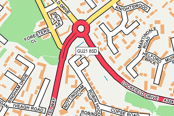 GU21 8SD map - OS OpenMap – Local (Ordnance Survey)