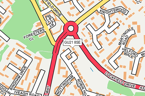 GU21 8SE map - OS OpenMap – Local (Ordnance Survey)