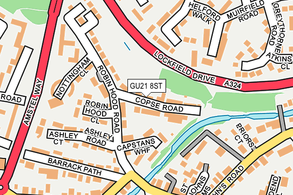 GU21 8ST map - OS OpenMap – Local (Ordnance Survey)