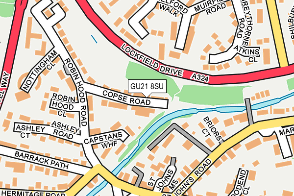 GU21 8SU map - OS OpenMap – Local (Ordnance Survey)