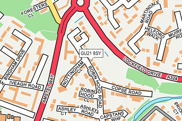 GU21 8SY map - OS OpenMap – Local (Ordnance Survey)