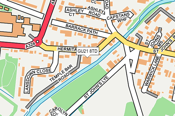 GU21 8TD map - OS OpenMap – Local (Ordnance Survey)