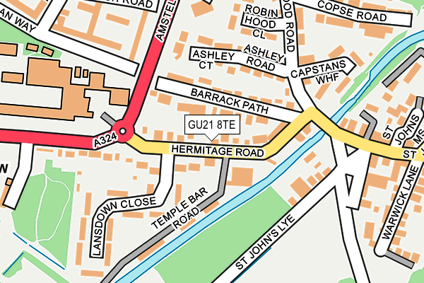 GU21 8TE map - OS OpenMap – Local (Ordnance Survey)