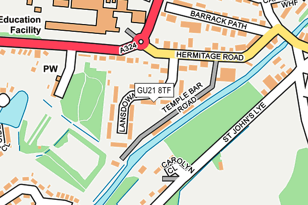 GU21 8TF map - OS OpenMap – Local (Ordnance Survey)