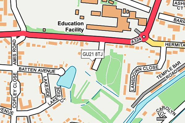 GU21 8TJ map - OS OpenMap – Local (Ordnance Survey)