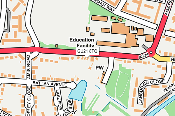 GU21 8TQ map - OS OpenMap – Local (Ordnance Survey)