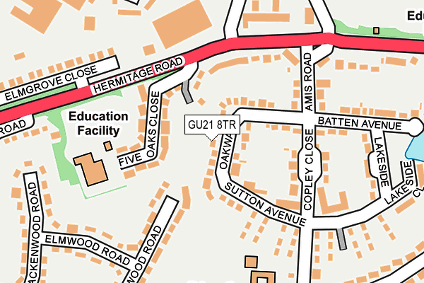 GU21 8TR map - OS OpenMap – Local (Ordnance Survey)