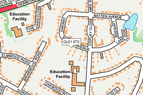 GU21 8TS map - OS OpenMap – Local (Ordnance Survey)