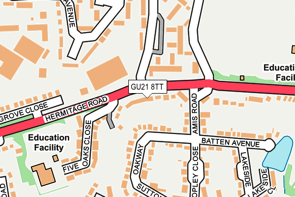 GU21 8TT map - OS OpenMap – Local (Ordnance Survey)