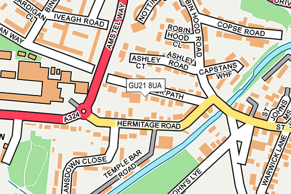 GU21 8UA map - OS OpenMap – Local (Ordnance Survey)