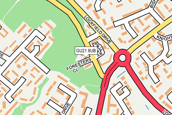 GU21 8UB map - OS OpenMap – Local (Ordnance Survey)