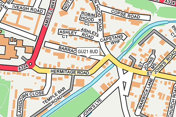 GU21 8UD map - OS OpenMap – Local (Ordnance Survey)