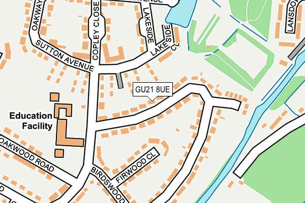 GU21 8UE map - OS OpenMap – Local (Ordnance Survey)