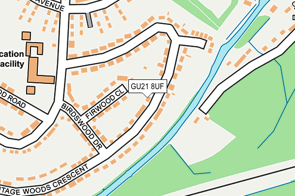GU21 8UF map - OS OpenMap – Local (Ordnance Survey)