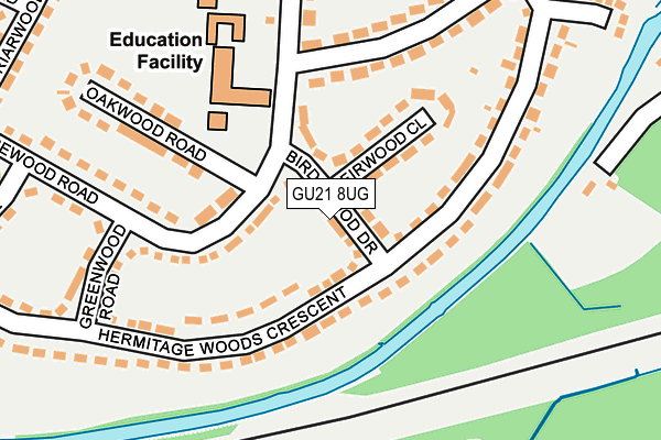 GU21 8UG map - OS OpenMap – Local (Ordnance Survey)
