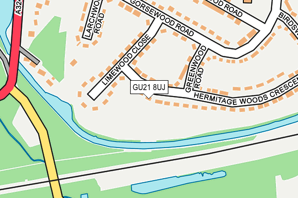 GU21 8UJ map - OS OpenMap – Local (Ordnance Survey)