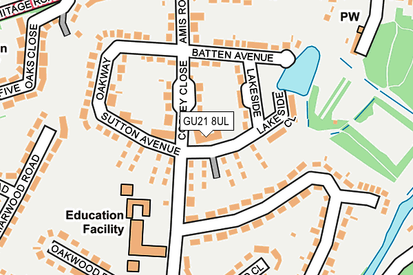 GU21 8UL map - OS OpenMap – Local (Ordnance Survey)