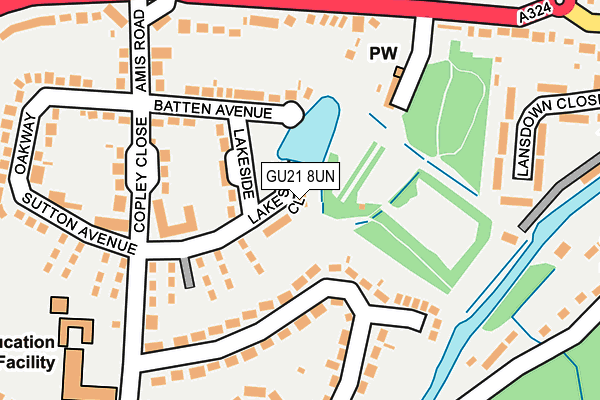 GU21 8UN map - OS OpenMap – Local (Ordnance Survey)