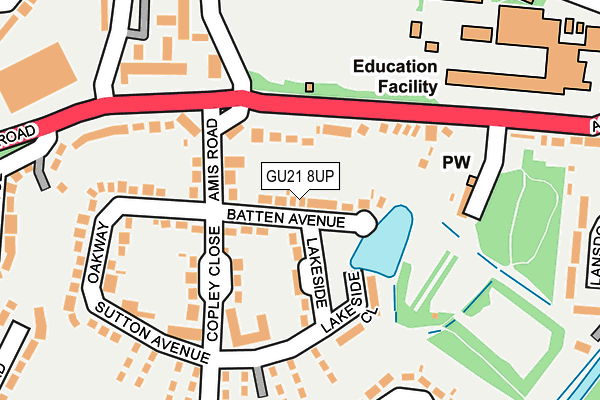 GU21 8UP map - OS OpenMap – Local (Ordnance Survey)