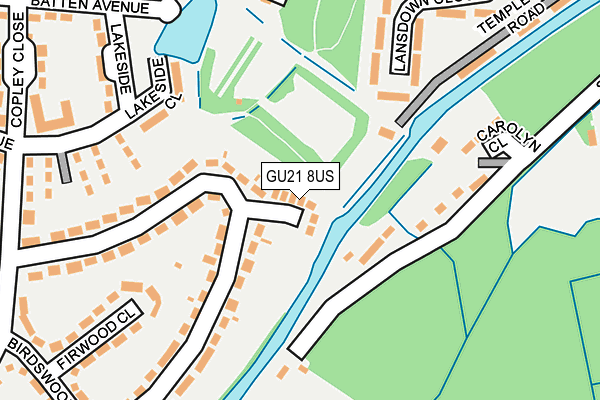 GU21 8US map - OS OpenMap – Local (Ordnance Survey)
