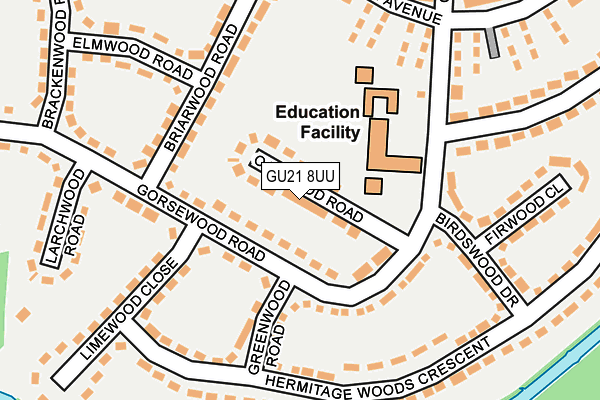 GU21 8UU map - OS OpenMap – Local (Ordnance Survey)