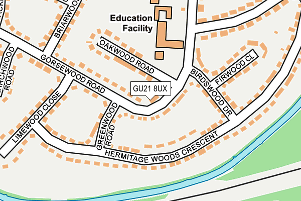 GU21 8UX map - OS OpenMap – Local (Ordnance Survey)