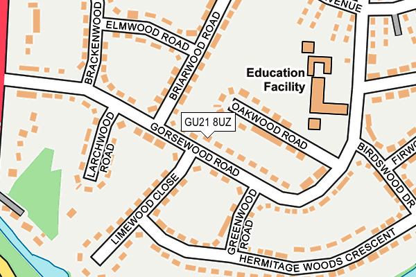 GU21 8UZ map - OS OpenMap – Local (Ordnance Survey)