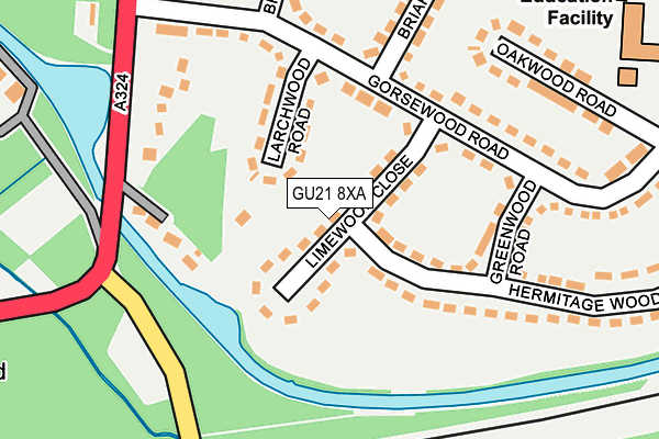 GU21 8XA map - OS OpenMap – Local (Ordnance Survey)