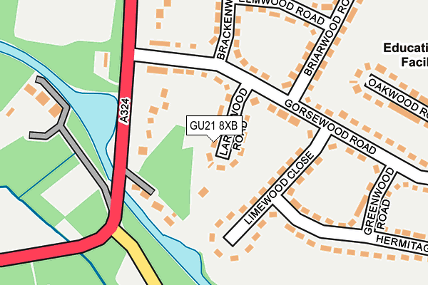 GU21 8XB map - OS OpenMap – Local (Ordnance Survey)