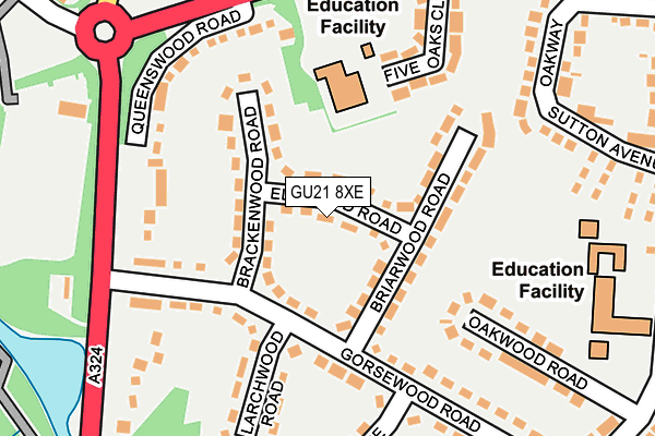 GU21 8XE map - OS OpenMap – Local (Ordnance Survey)