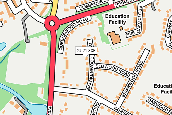 GU21 8XF map - OS OpenMap – Local (Ordnance Survey)