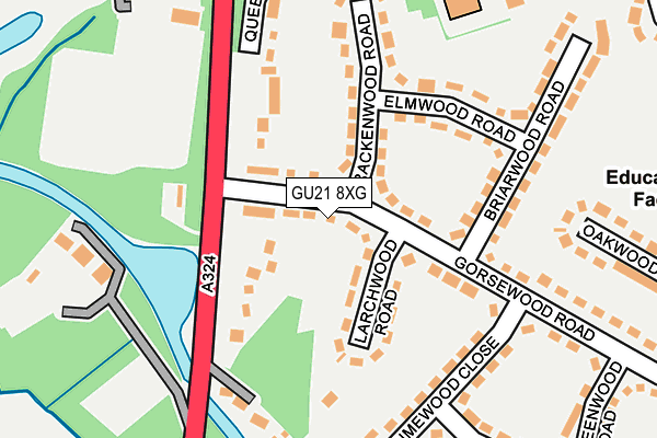 GU21 8XG map - OS OpenMap – Local (Ordnance Survey)