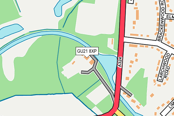 GU21 8XP map - OS OpenMap – Local (Ordnance Survey)