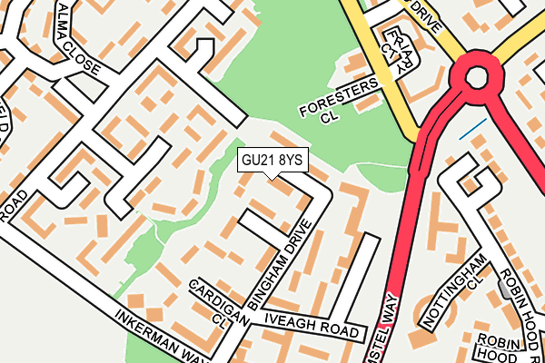 GU21 8YS map - OS OpenMap – Local (Ordnance Survey)