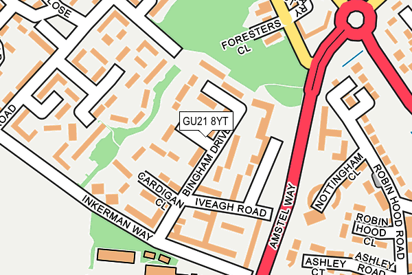 GU21 8YT map - OS OpenMap – Local (Ordnance Survey)